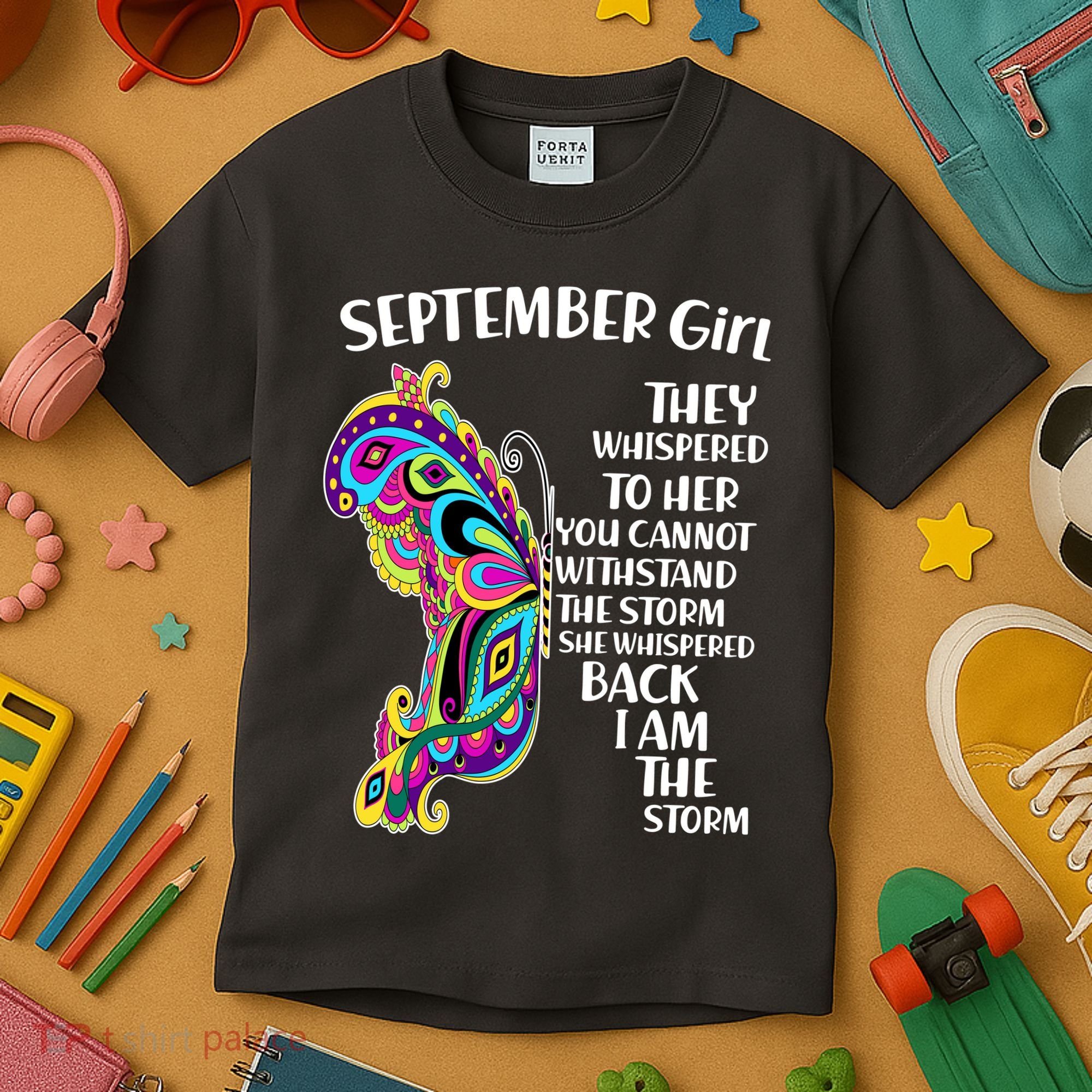 September Girl Paisley Butterfly Kids T-Shirt