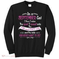 September Girl Sweet But Crazy Funny Birthday Sweatshirt thumb 0
