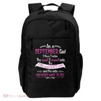 September Girl Sweet But Crazy Funny Birthday Backpack thumb 0