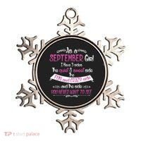 September Girl Sweet But Crazy Funny Birthday Ornament thumb 0