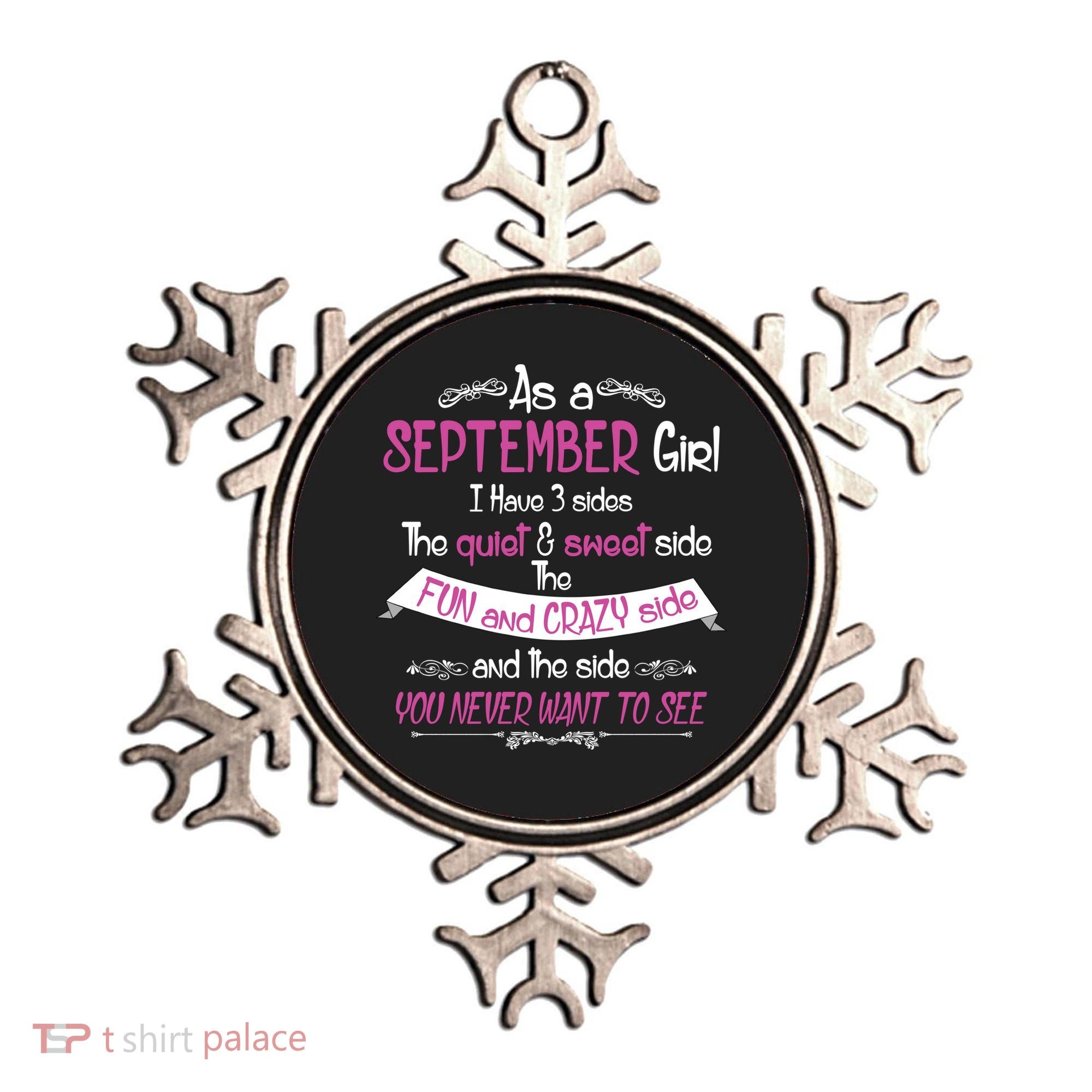 September Girl Sweet But Crazy Funny Birthday Ornament