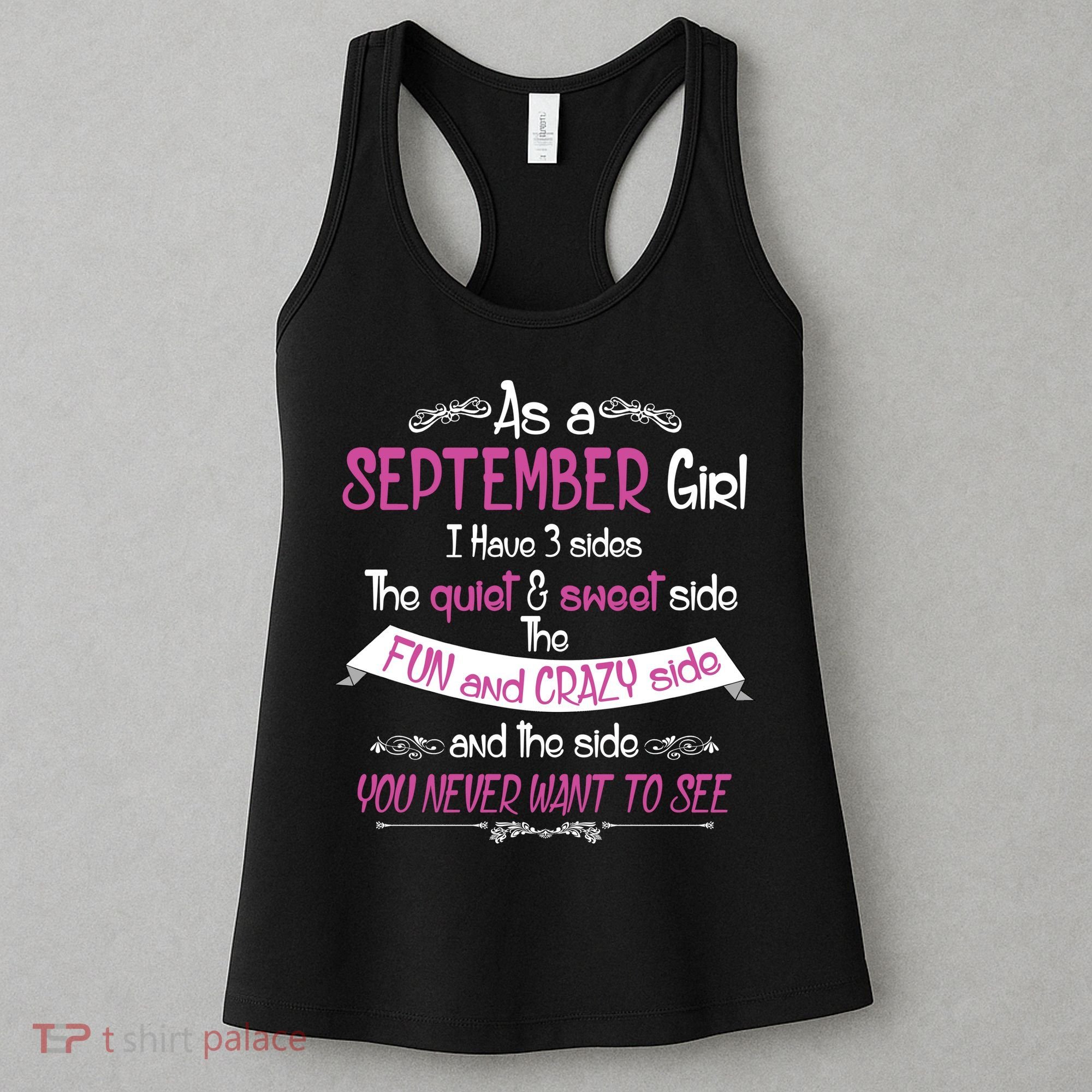 September Girl Sweet But Crazy Funny Birthday Women's Tank Top