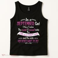 September Girl Sweet But Crazy Funny Birthday Tank Top thumb 2