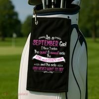 September Girl Sweet But Crazy Funny Birthday Golf Towel thumb 2