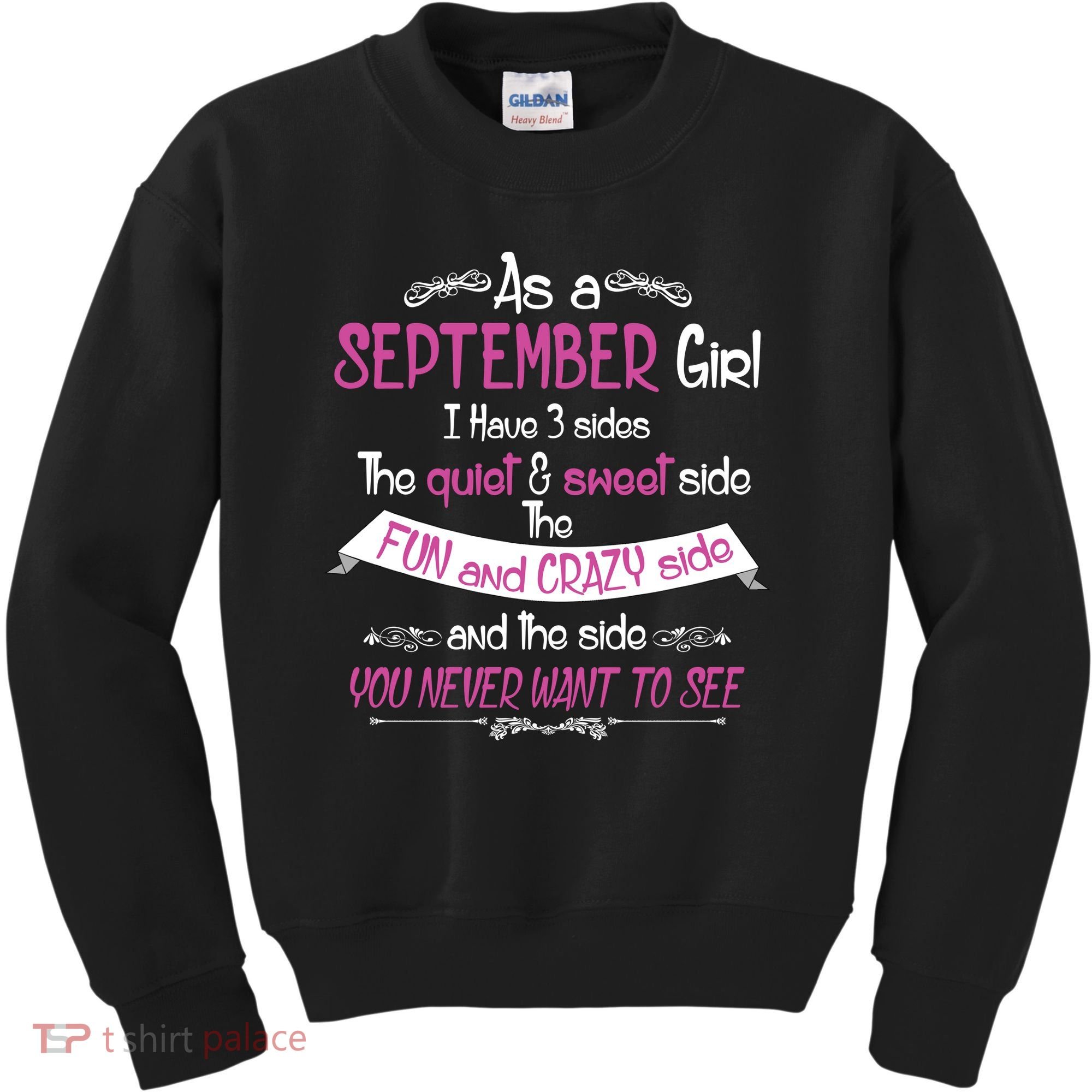 September Girl Sweet But Crazy Funny Birthday Kids Sweatshirt