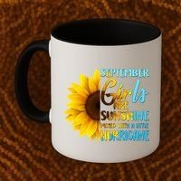 September Girls Are Sunshine Mixed With A Little Hurricane Coffee Mug thumb 2