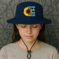 September Girls Are Sunshine Mixed With A Little Hurricane Bucket Hat thumb 3