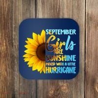 September Girls Are Sunshine Mixed With A Little Hurricane Coaster thumb 0