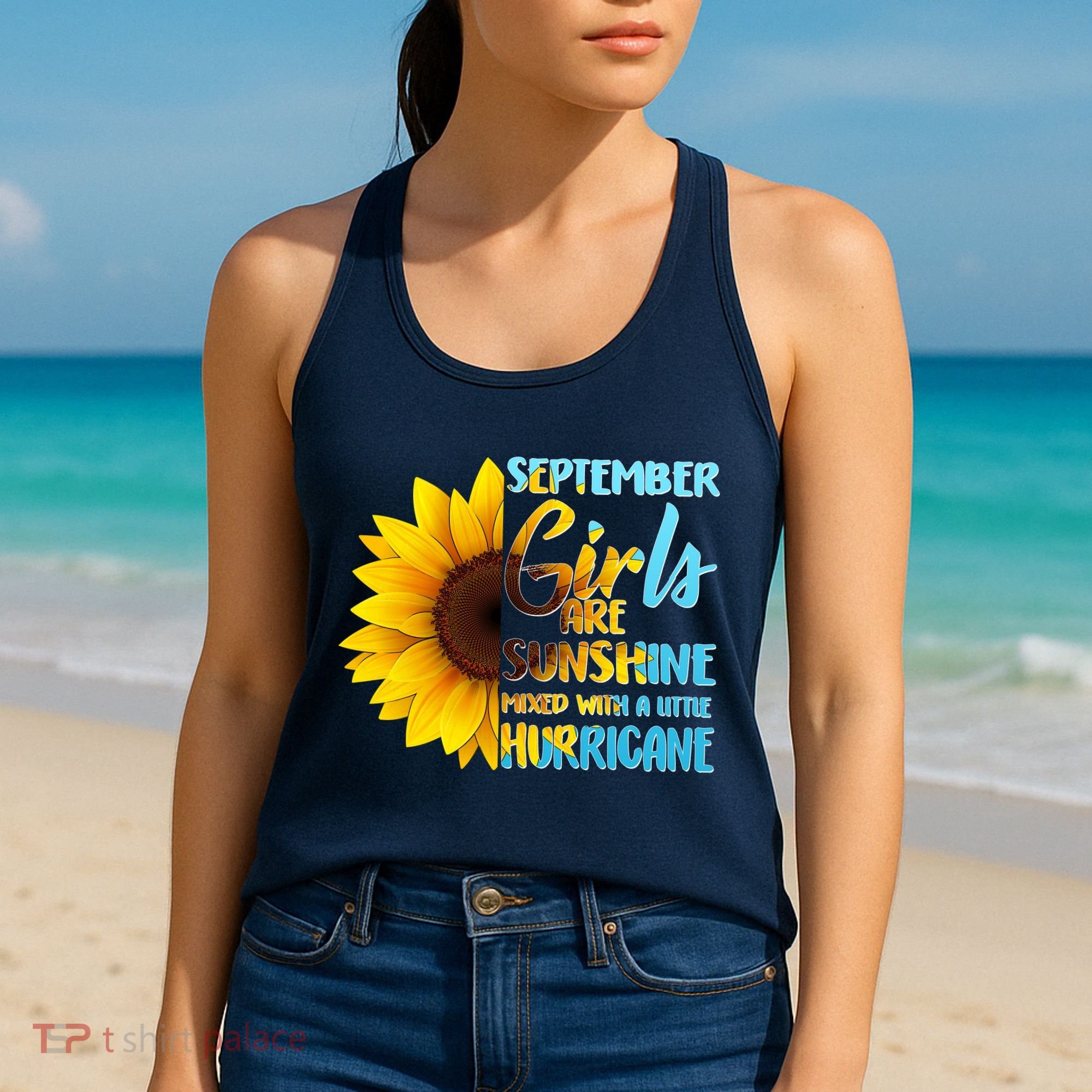 September Girls Are Sunshine Mixed With A Little Hurricane Women's Tank Top