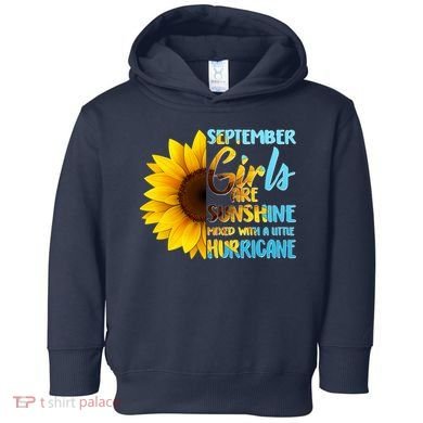 September Girls Are Sunshine Mixed With A Little Hurricane Toddler Hoodie