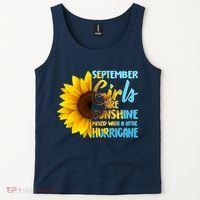 September Girls Are Sunshine Mixed With A Little Hurricane Tank Top thumb 2