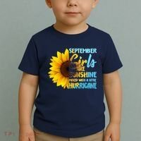 September Girls Are Sunshine Mixed With A Little Hurricane Toddler T-Shirt thumb 2