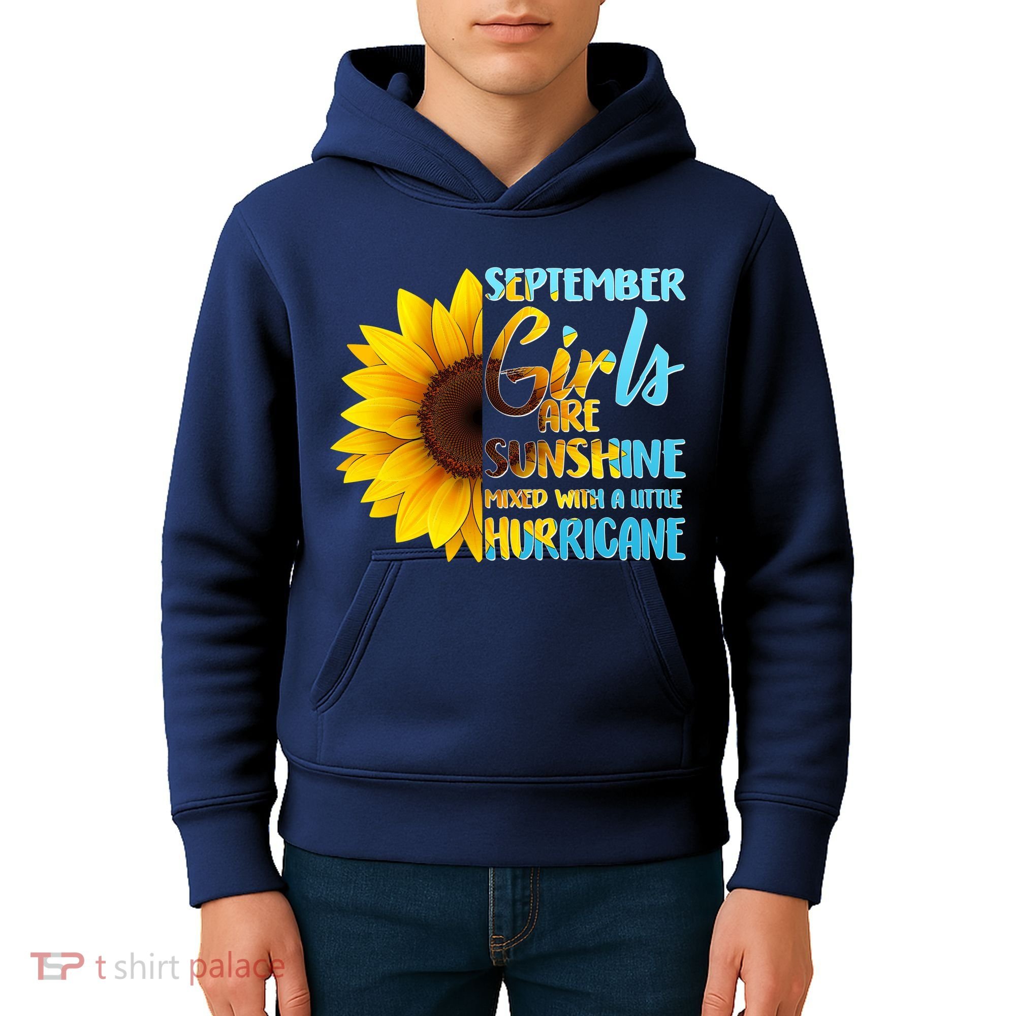 September Girls Are Sunshine Mixed With A Little Hurricane Kids Hoodie