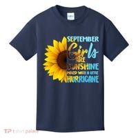 September Girls Are Sunshine Mixed With A Little Hurricane Kids T-Shirt thumb 0
