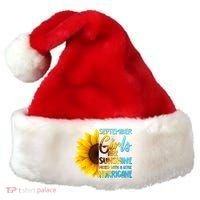 September Girls Are Sunshine Mixed With A Little Hurricane Santa Hat thumb 0