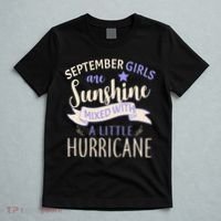September Girls Are Sunshine Mixed With Hurricane T-Shirt thumb 5