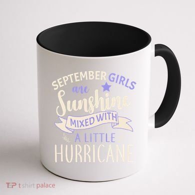 September Girls Are Sunshine Mixed With Hurricane Coffee Mug back