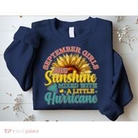 September Girls Sunshine And Hurricane Cute Sweatshirt thumb 2