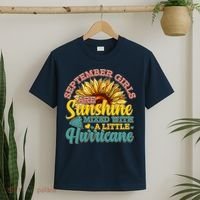 September Girls Sunshine And Hurricane Cute T-Shirt thumb 2