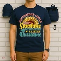 September Girls Sunshine And Hurricane Cute T-Shirt thumb 6