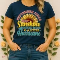 September Girls Sunshine And Hurricane Cute Women's T-Shirt thumb 2