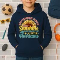 September Girls Sunshine And Hurricane Cute Kids Hoodie thumb 2