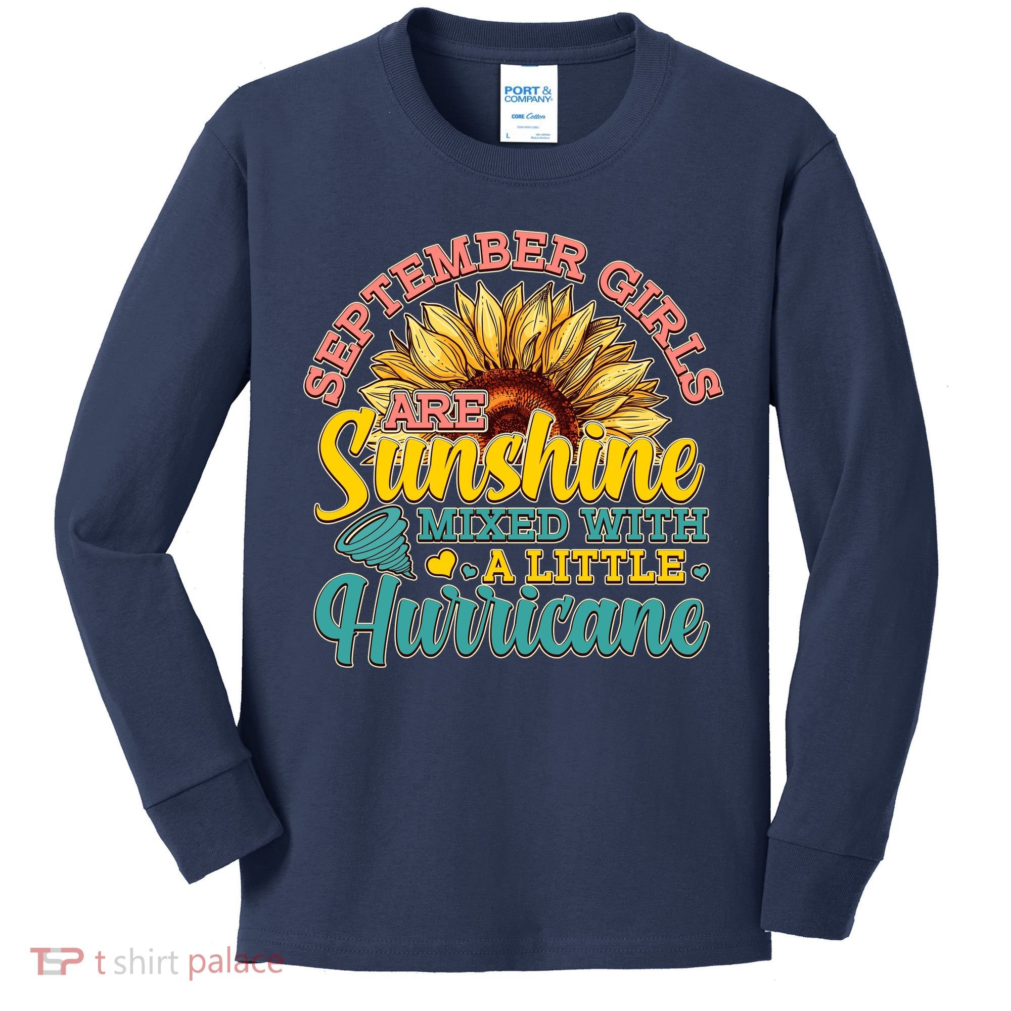September Girls Sunshine And Hurricane Cute Kids Long Sleeve Shirt