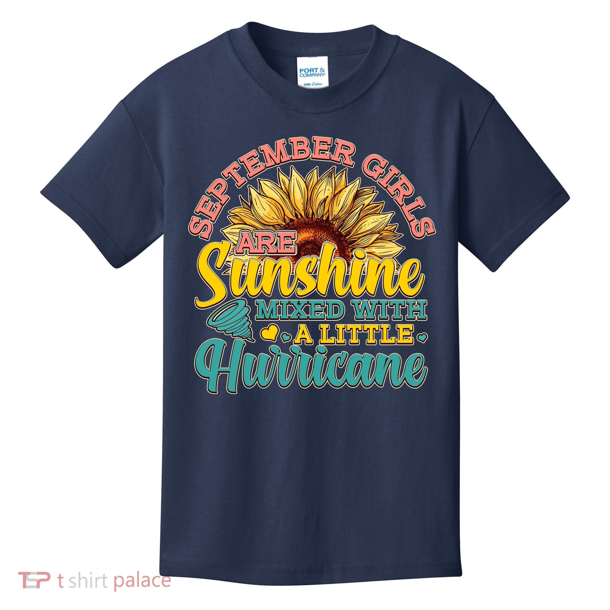 September Girls Sunshine And Hurricane Cute Kids T-Shirt