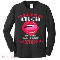 September Woman Depends on You Kids Long Sleeve Shirt thumb 0