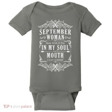 September Woman Funny Birthday Baby Bodysuit