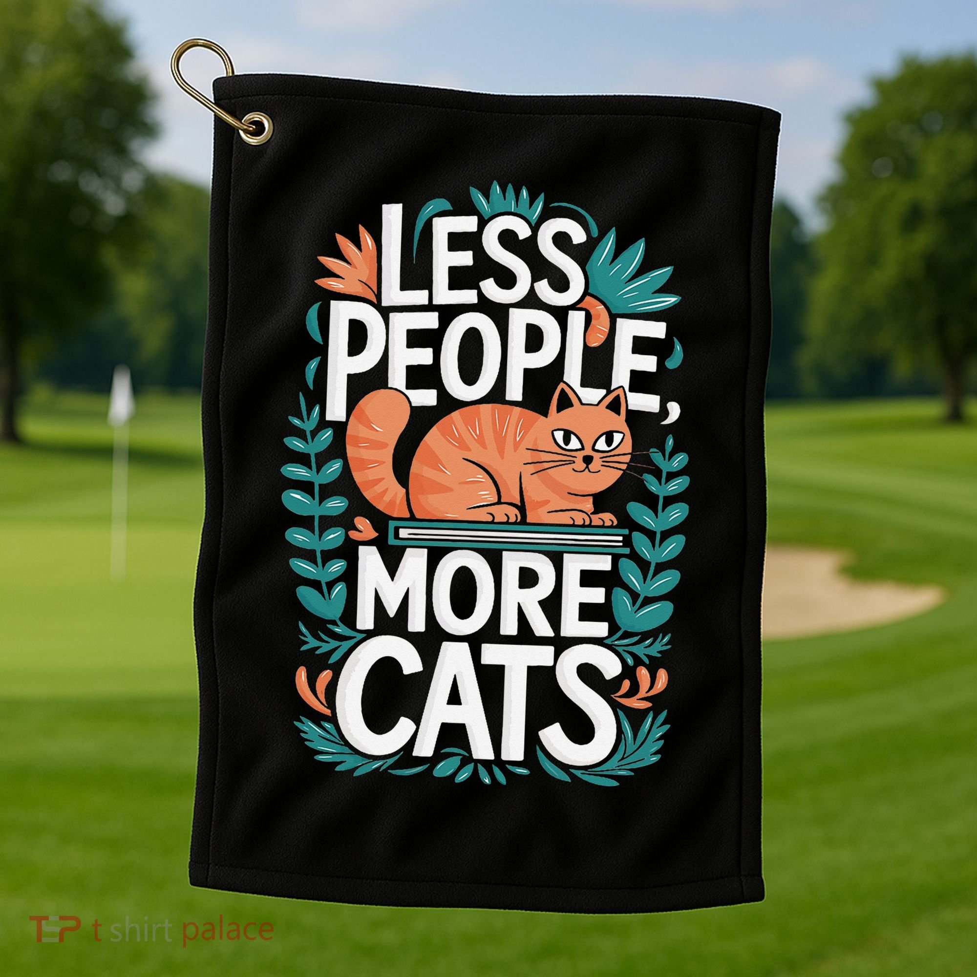 School Education Reading Teacher Knowledge Power Cat Book Golf Towel