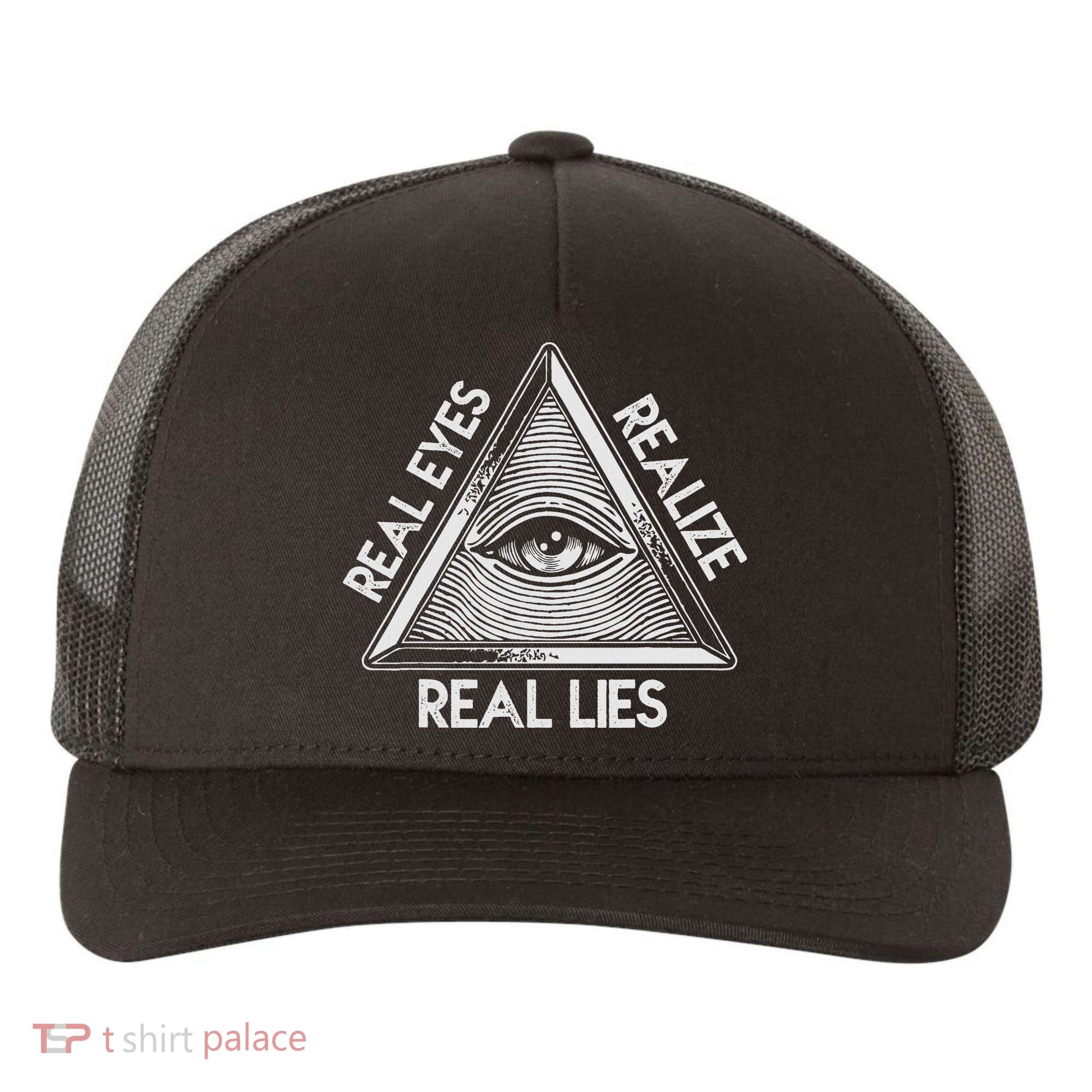 Seeing Eye Realize Real Lies Yupoong Adult 5-Panel Trucker Hat