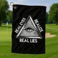 Seeing Eye Realize Real Lies Golf Towel thumb 1