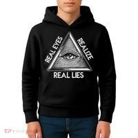 Seeing Eye Realize Real Lies Kids Hoodie thumb 4