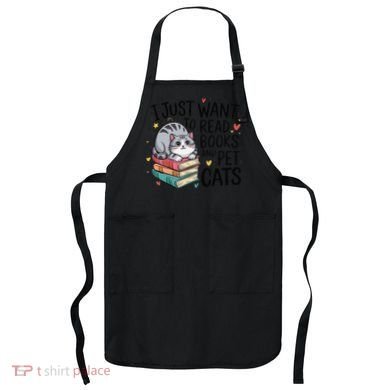 School Education Reading Teacher Knowledge Power Cat Book Apron