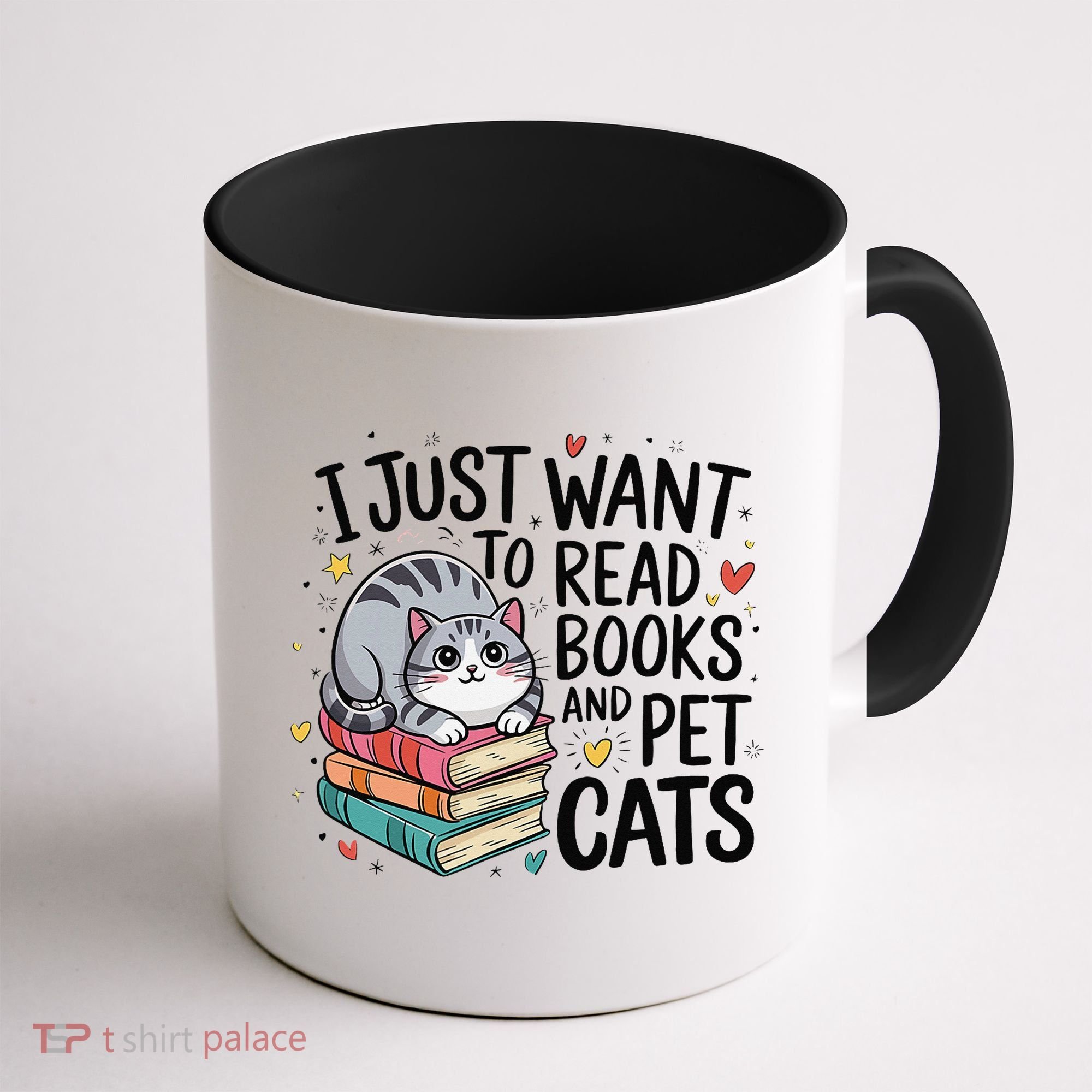 School Education Reading Teacher Knowledge Power Cat Book Coffee Mug