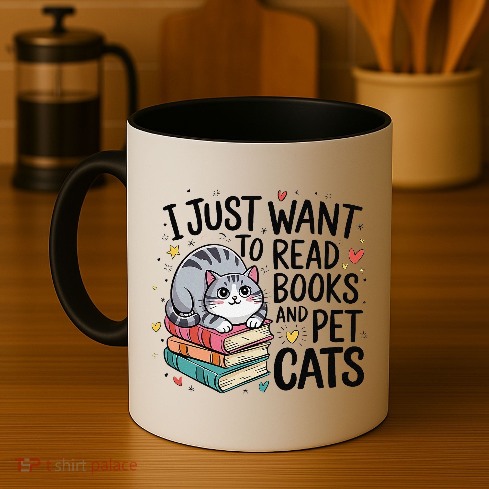 School Education Reading Teacher Knowledge Power Cat Book Coffee Mug