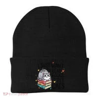 School Education Reading Teacher Knowledge Power Cat Book Beanie thumb 0