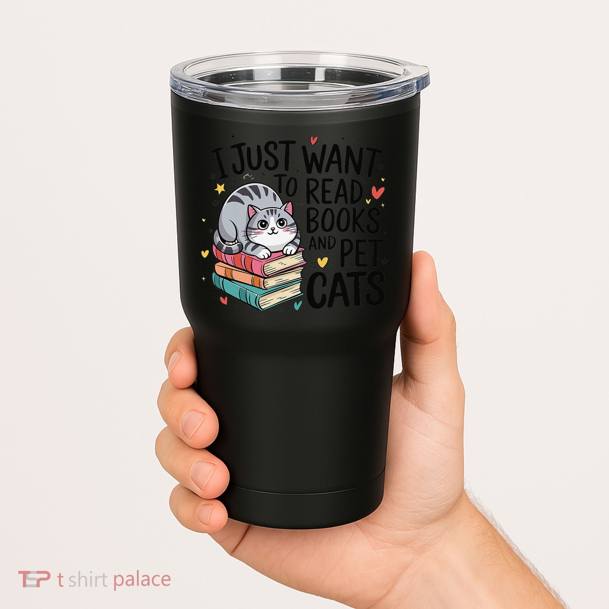 School Education Reading Teacher Knowledge Power Cat Book Tumbler