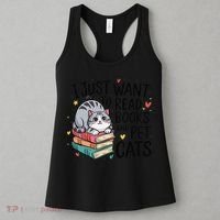 School Education Reading Teacher Knowledge Power Cat Book Women's Tank Top thumb 3