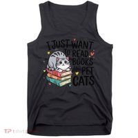 School Education Reading Teacher Knowledge Power Cat Book Tank Top thumb 0