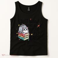 School Education Reading Teacher Knowledge Power Cat Book Tank Top thumb 2