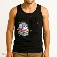 School Education Reading Teacher Knowledge Power Cat Book Tank Top thumb 3