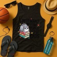 School Education Reading Teacher Knowledge Power Cat Book Tank Top thumb 4