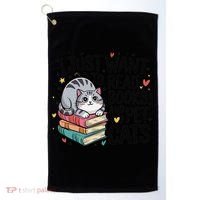 School Education Reading Teacher Knowledge Power Cat Book Golf Towel thumb 0