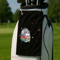 School Education Reading Teacher Knowledge Power Cat Book Golf Towel thumb 2