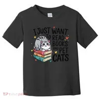School Education Reading Teacher Knowledge Power Cat Book Toddler T-Shirt thumb 0