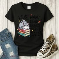 School Education Reading Teacher Knowledge Power Cat Book Women's T-Shirt thumb 3