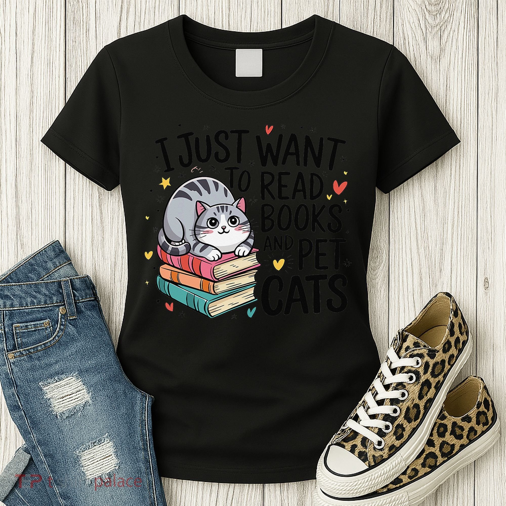 School Education Reading Teacher Knowledge Power Cat Book Women's T-Shirt