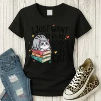 School Education Reading Teacher Knowledge Power Cat Book Women's T-Shirt thumb 3